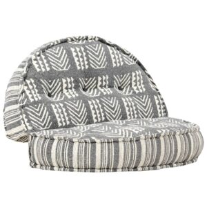 283788  Pouffe 100x20 cm Grey Stripe Fabric