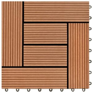 Πλακάκια Deck 22 τεμ. Καφέ 30 x 30 εκ. 2 μ² από WPC