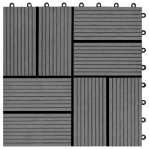 Πλακάκια Deck 22 τεμ. Γκρι 30 x 30 εκ. 2 μ² από WPC