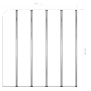 Καμπίνα Μπανιέρας Διαφανής 120 x 140 εκ. από Ψημένο Γυαλί