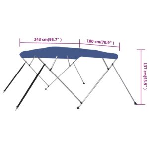 Τέντα Σκάφους με 4 Αψίδες Μπλε 243 x 180 x 137 εκ.