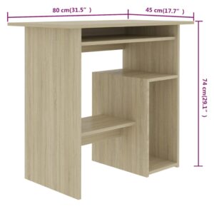 Γραφείο Χρώμα Sonoma Δρυς 80 x 45 x 74 εκ. από Μοριοσανίδα