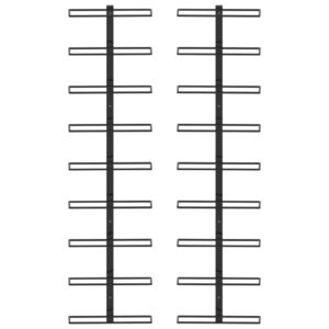 Βάσεις Κρασιών Τοίχου 2 τεμ. για 18 Φιάλες Μαύρες Σιδερένιες