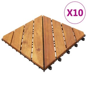 Πλακάκια Deck 10 τεμ. 30 x 30 εκ. από Μασίφ Ξύλο Ακακίας