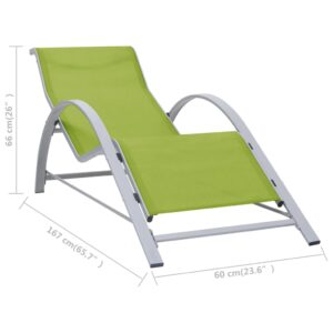 310540  Sun Loungers 2 pcs with Table Aluminium Green