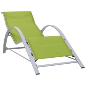 310540  Sun Loungers 2 pcs with Table Aluminium Green