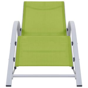 310540  Sun Loungers 2 pcs with Table Aluminium Green