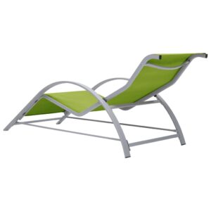 310540  Sun Loungers 2 pcs with Table Aluminium Green