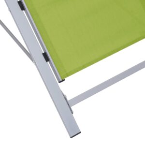 310540  Sun Loungers 2 pcs with Table Aluminium Green