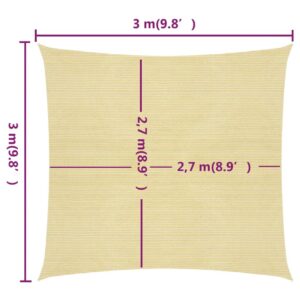 Πανί Σκίασης Μπεζ 3 x 3 μ. από HDPE 160 γρ./μ²