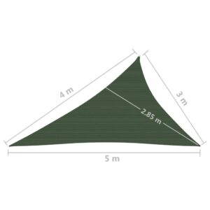 Πανί Σκίασης Σκούρο Πράσινο 3 x 4 x 5 μ. από HDPE 160 γρ./μ²