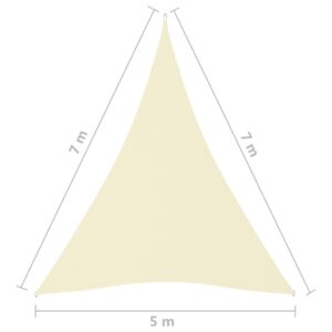 Πανί Σκίασης Τρίγωνο Κρεμ 5 x 7 x 7 μ. από Ύφασμα Oxford