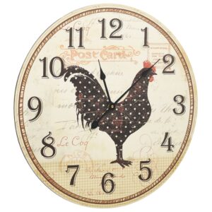 325184  Wall Clock with Chicken Design Multicolour 60 cm MDF