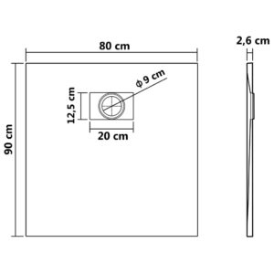 Βάση Ντουζιέρας Καφέ 90 x 80 εκ. από SMC