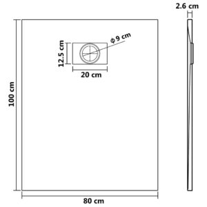 Βάση Ντουζιέρας Γκρι 100 x 80 εκ. από SMC