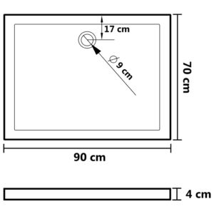 Βάση Ντουζιέρας με Σχέδιο Τάπας Λευκή 90 x 70 x 4 εκ. από ABS