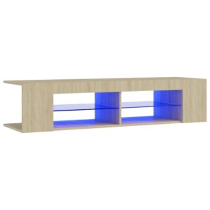 Έπιπλο Τηλεόρασης με Φώτα LED Sonoma Δρυς 135 x 39 x 30 εκ.