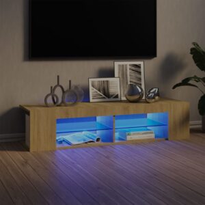 Έπιπλο Τηλεόρασης με Φώτα LED Sonoma Δρυς 135 x 39 x 30 εκ.