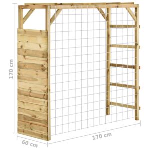 Συγκρότημα Αναρρίχησης με Δίχτυ 170x60x170εκ. Εμποτισμένο Πεύκο