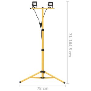 Προβολέας LED με Τρίποδο Ψυχρό Λευκό 2 x 10 W