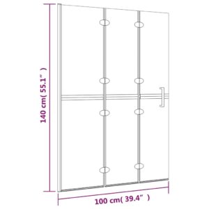 Περίφραγμα Nτουζιέρας Πτυσσόμενο Λευκό 100 x 140 εκ. από ESG