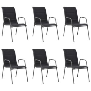 3073480  7 Piece Outdoor Dining Set Steel Black (43310+313094)