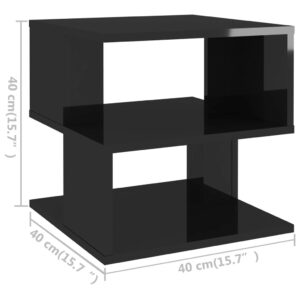 Τραπέζι Βοηθητικό Γυαλιστερό Μαύρο 40 x 40 x 40 εκ. Μοριοσανίδα