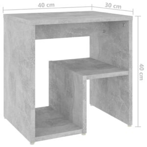 Κομοδίνα 2 τεμ. Γκρι Σκυροδέμ. 40 x 30 x 40 εκ. από Μοριοσανίδα