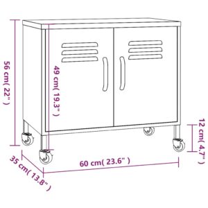 Ντουλάπι Αποθήκευσης Ανθρακί 60 x 35 x 56 εκ. από Ατσάλι