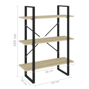 Βιβλιοθήκη Χρώμα Sonoma Δρυς 80 x 30 x 105 εκ. Μοριοσανίδα