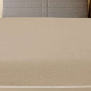 Σεντόνι με Λάστιχο Taupe 140x200 εκ. Βαμβακερό Ζέρσεϊ