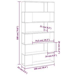 Βιβλιοθήκη/Διαχωριστικό Χώρου Sonoma Δρυς 100 x 24 x 188 εκ.