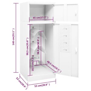 Ντουλάπα για Σέλα Λευκό 53 x 53 x 140 εκ. Ατσάλινο