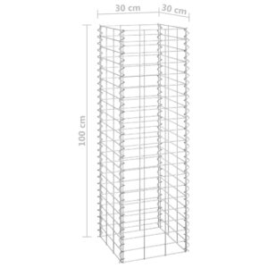 Συρματοκιβώτια-Γλάστρες Υπερυψ. 3 τεμ. 30x30x100εκ. Σιδερένιες