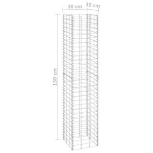 Συρματοκιβώτια-Γλάστρες Υπερυψ. 3 τεμ. 30x30x150εκ. Σιδερένιες