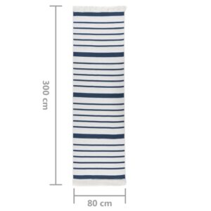 Χαλί Ναυτικό Μπλε 80 x 300 εκ. Βαμβακερό