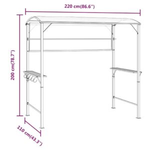 Κιόσκι με Οροφή Κρεμ 220 x 110 x 200 εκ.