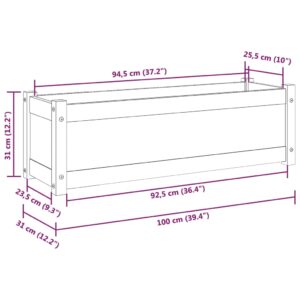 Ζαρντινιέρα Καφέ Μελί 100 x 31 x 31 εκ. από Μασίφ Ξύλο Πεύκου