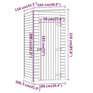 Αποθήκη Κήπου 105 x 110 x 218 εκ. από Εμποτισμένο Ξύλο Πεύκου