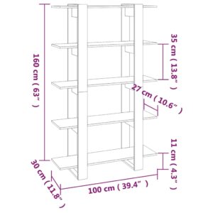 Βιβλιοθήκη/Διαχωριστικό Χώρου Μαύρο 100 x 30 x 160 εκ.