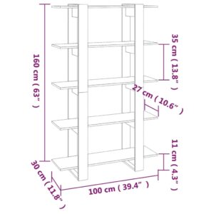 Βιβλιοθήκη/Διαχωριστικό Χώρου Γκρι Sonoma 100 x 30 x 160 εκ.