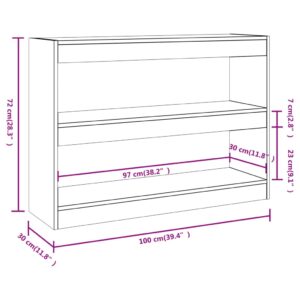 Βιβλιοθήκη/Διαχωριστικό Χώρου Γκρι Sonoma 100x30x72 εκ.