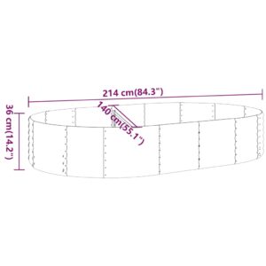 Ζαρντινιέρα Ανθρακί 214x140x36εκ Ατσάλι με Ηλεκτρ. Βαφή Πούδρας