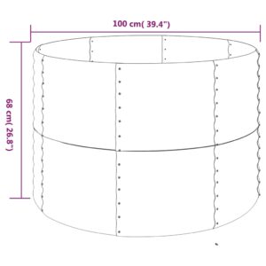 Ζαρντινιέρα Γκρι 100x100x68 εκ. Ατσάλι με Ηλεκτρ. Βαφή Πούδρας