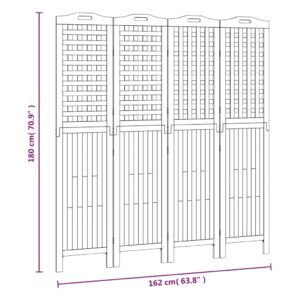 Διαχωριστικό Χώρου με 4 Πάνελ 162x2x180 εκ. Μασίφ Ξύλο Ακακίας