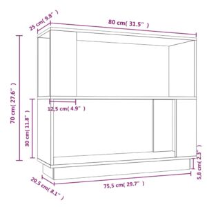 Βιβλιοθήκη/Διαχωριστικό Χώρου Λευκό 80x25x70 εκ. Μασίφ Πεύκο