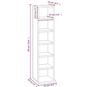 Έπιπλο για CD Καφέ Δρυς 21 x 20 x 88 εκ. από Επεξεργασμένο Ξύλο