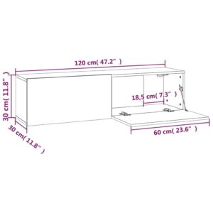 Έπιπλο Τηλεόρασης Τοίχου Καφέ Δρυς 120x30x30 εκ. Επεξεργα. Ξύλο