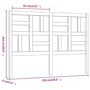 Κεφαλάρι Κρεβατιού Λευκό 126 x 4 x 104 εκ. Μασίφ Ξύλο Πεύκου