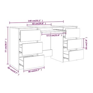 Γραφείο Γκρι Sonoma 140 x 50 x 77 εκ. από Επεξεργασμένο Ξύλο